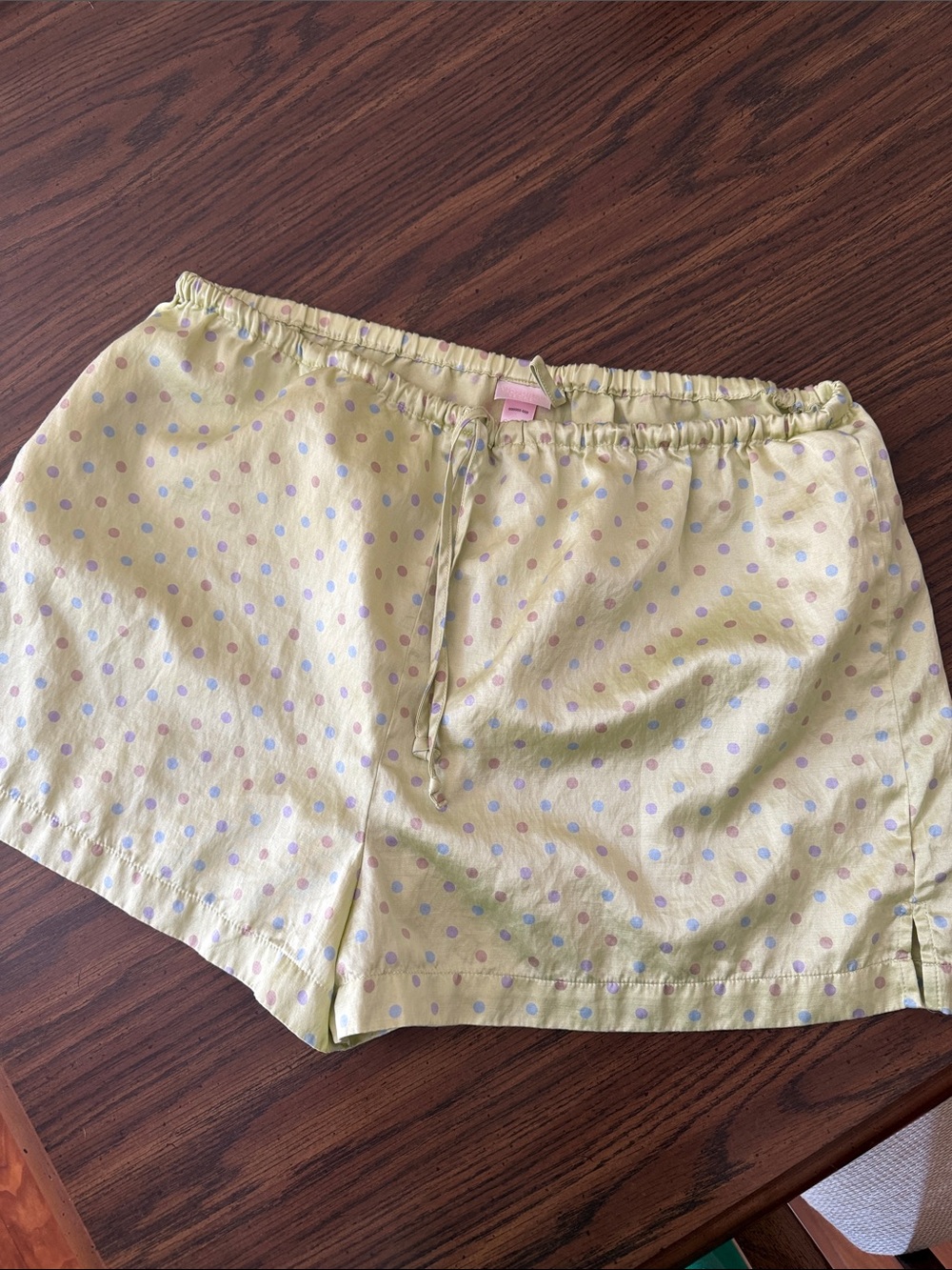 Victoria's Secret Pastel Polka Dot Drawstring Shorts - Light Yellow